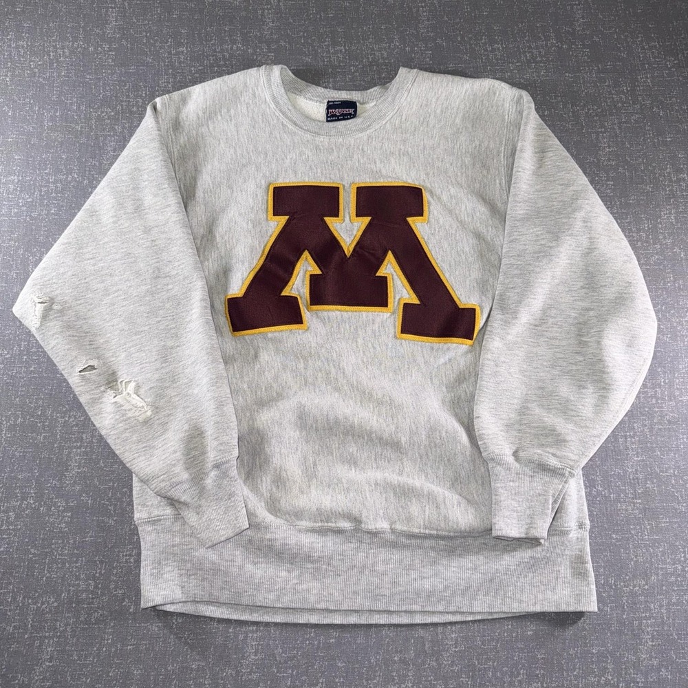 Vintage Minnesota Golden Gophers Sweatshirt Mens Large Gray NCAA JanSport